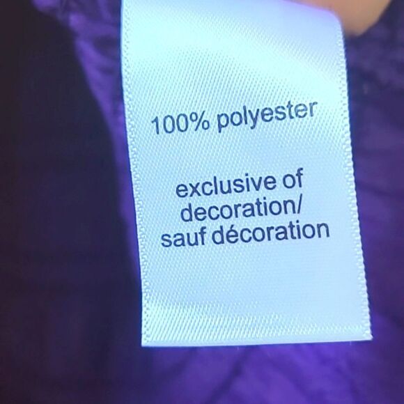 Maurices Purple Velvet Smocked Crop-top, Long Blouson Sleeves, Size Large - Picture 8 of 8